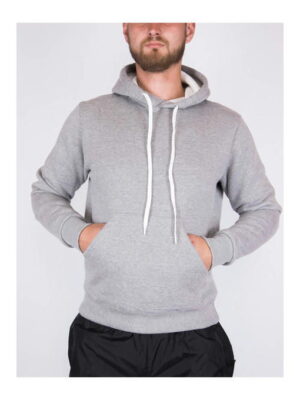 Худи мужское светло-серое на флисе