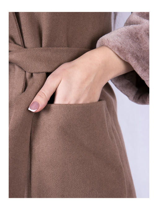 Полупальто женское бежевое — изображение 4