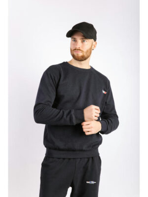 Свитшот темно-синий мужской на тонком флисе