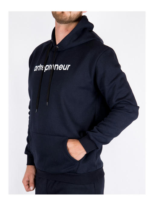 Худи мужское темно-синее на флисе — изображение 2