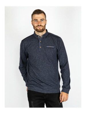 Батник мужской темно-синий/молочный