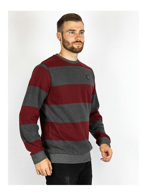 Свитер мужской серо-бордовый — изображение 3