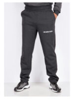 Брюки спортивные мужские темно-серые на флисе