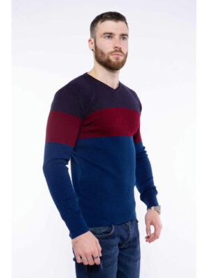 Пуловер трехцветный
