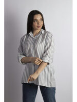 Рубашка женская бело-синяя