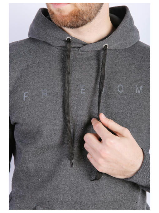 Темно-серое мужское худи на тонком флисе — изображение 4