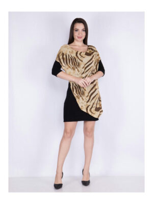 Платье черно-бежевое