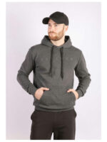 Темно-серое мужское худи на тонком флисе
