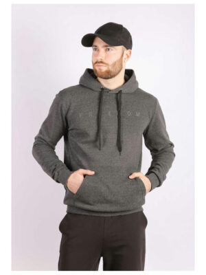 Темно-серое мужское худи на тонком флисе