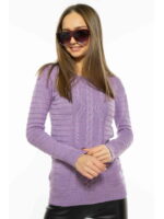 Свитер женский комбинированная вязка