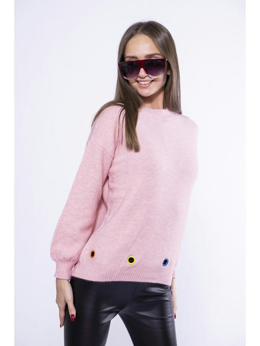 Свитер с люверсами