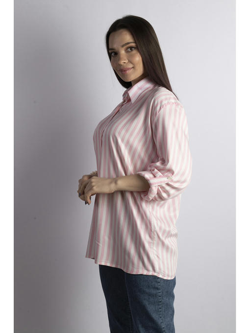 Рубашка женская бело-розовая — изображение 4