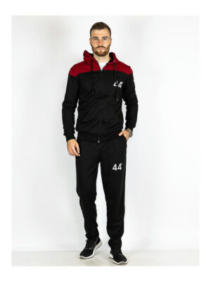 Костюм спортивный мужской черно-бордовый