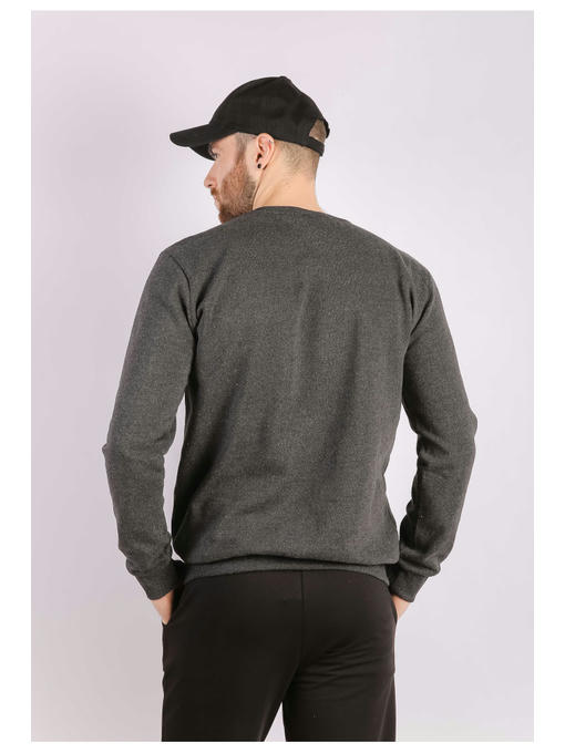Свитшот мужской темно-серый на тонком флисе — изображение 3