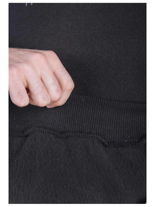 Худи мужское черное на тонком флисе — изображение 5