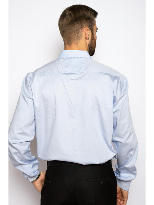 Рубашка однотонная с окантовкой — изображение 3