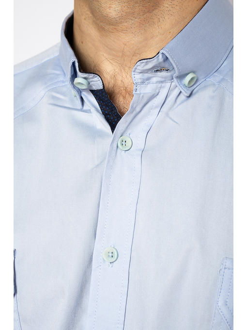 Рубашка однотонная с окантовкой — изображение 5