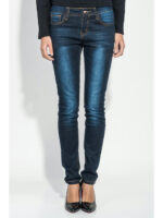 Джинсы женские зауженные, потертые