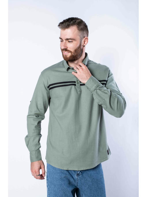 Рубашка с длинными рукавами в полоску — изображение 4