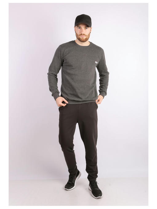 Свитшот мужской темно-серый на тонком флисе — изображение 2
