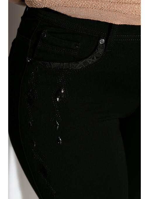 Джинсы женские, однотонные с пайетками — изображение 5