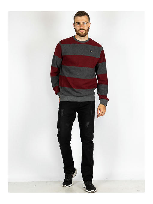 Свитер мужской серо-бордовый — изображение 2