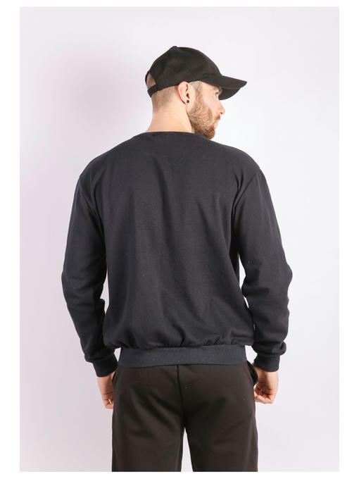 Свитшот мужской темно-синий на тонком флисе — изображение 3