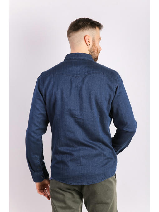 Рубашка мужская синяя — изображение 5