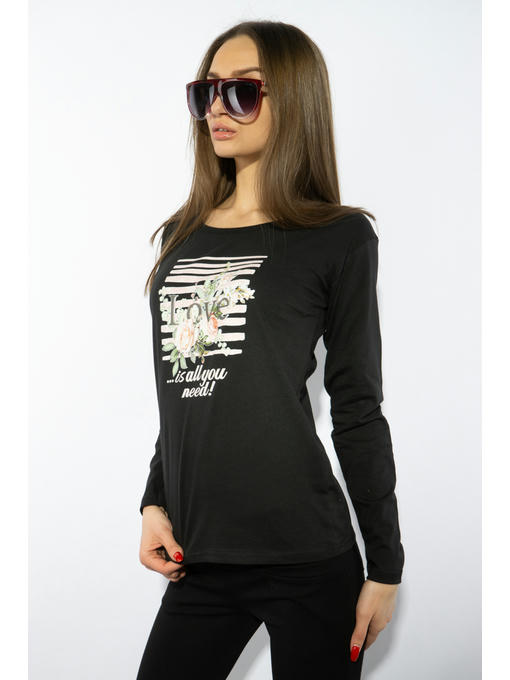Лонгслив женский с принтом LOVE — изображение 3