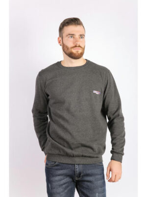 Свитшот мужской темно-серый на тонком флисе
