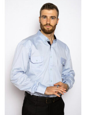 Рубашка однотонная с окантовкой