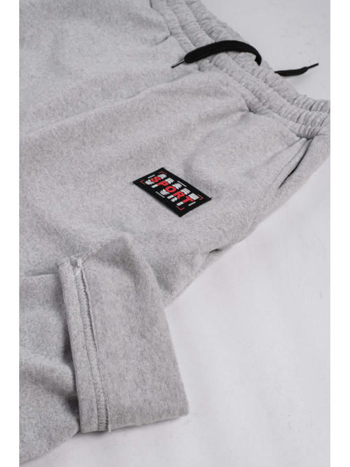 Брюки спортивные мужские светло-серые на флисе — изображение 5