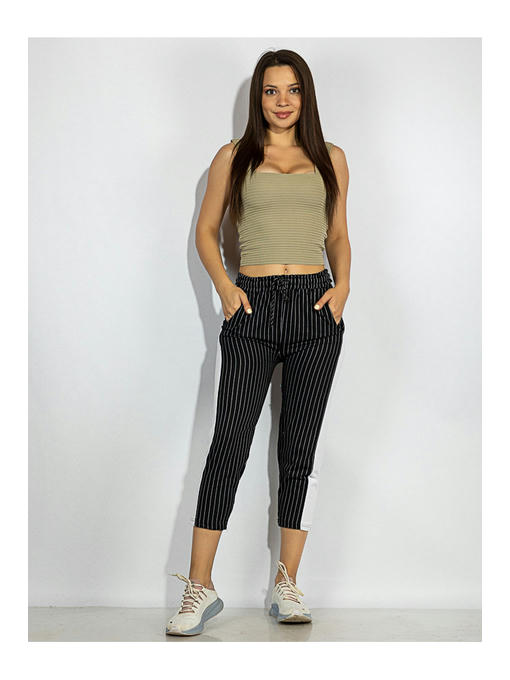 Брюки спортивные женские черно-белые — изображение 2