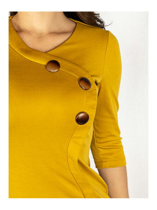 Платье цвет светло-горчичный — изображение 5