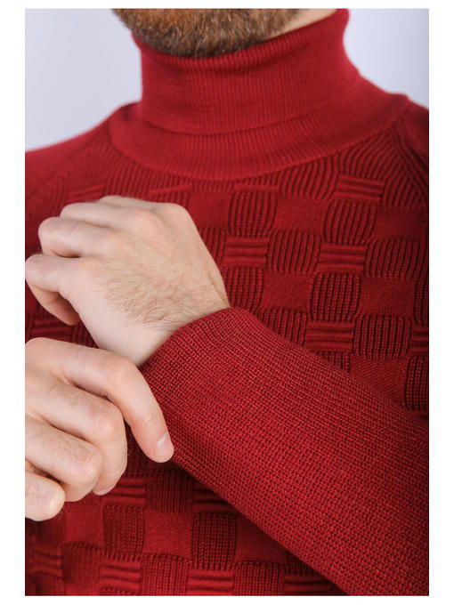 Бордовый мужской гольф — изображение 5