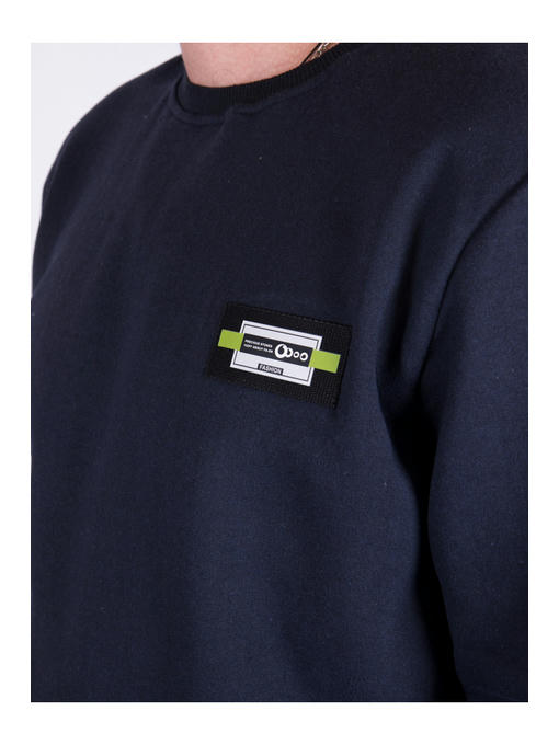 Свитшот мужской темно-синий на флисе — изображение 3