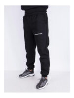 Брюки спортивные мужские черные на флисе