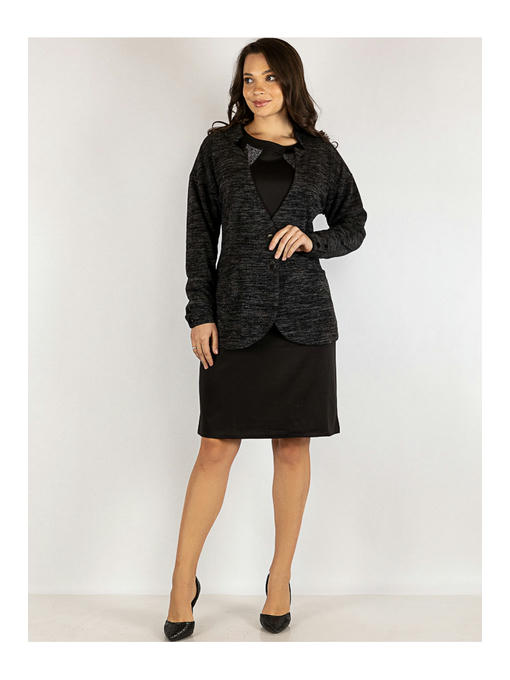 Кардиган женский батал темно-серый — изображение 2