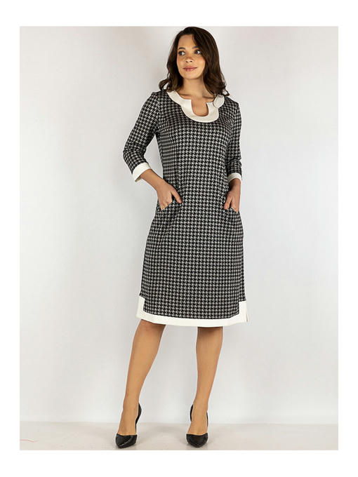 Платье черно-серое