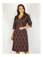 Платье батал черно-пудровое