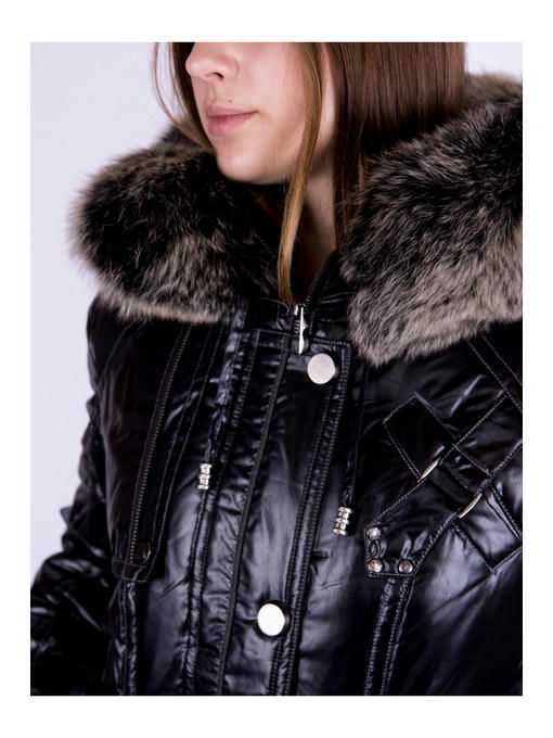 Женское пальто-пуховик черное — изображение 6