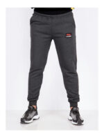 Брюки спортивные мужские темно-серые на флисе