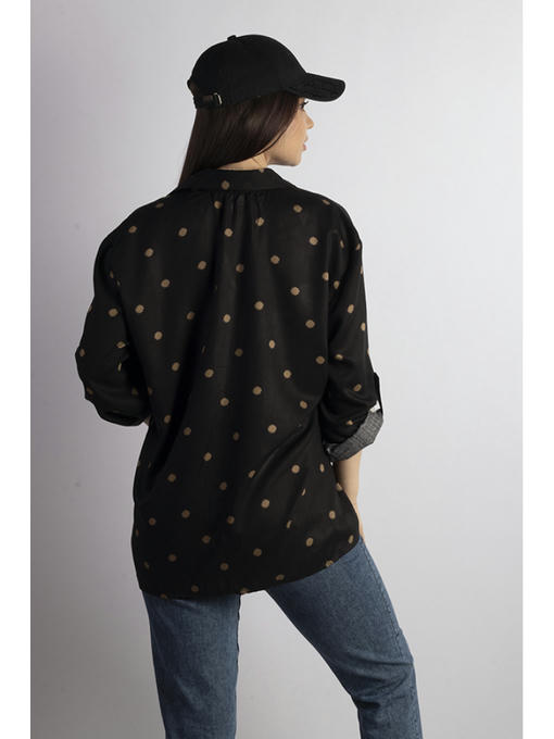 Рубашка женская черно-коричневая — изображение 4