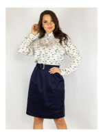 Платье батал бело-синее