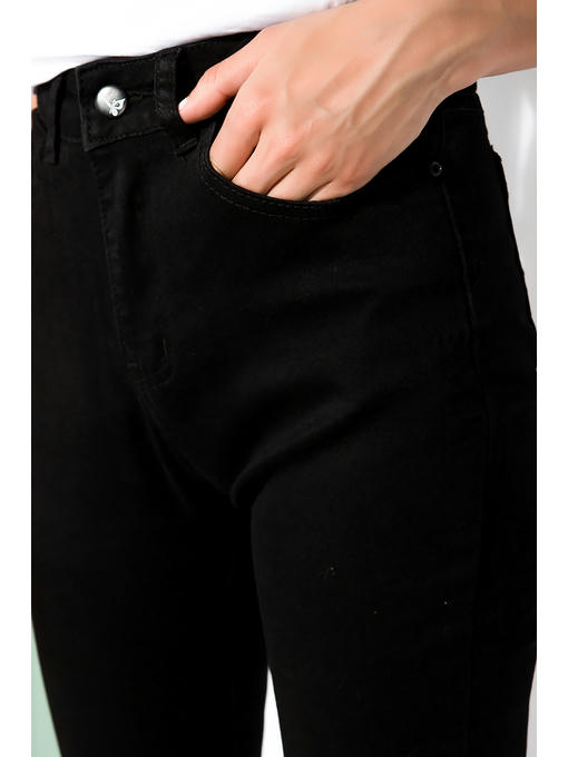 Джинсы однотонные с высокой посадкой — изображение 4