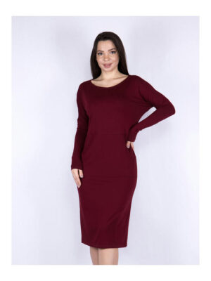 Платье бордовое