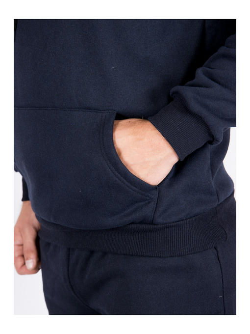 Худи мужское темно-синее на флисе — изображение 4