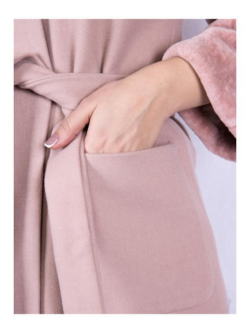 Полупальто женское цвет пудровый — изображение 4