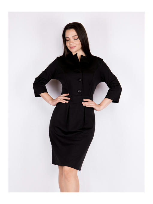 Платье батал черное