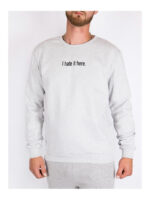 Свитшот мужской светло-серый на флисе